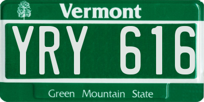 VT license plate YRY616
