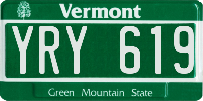 VT license plate YRY619