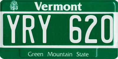 VT license plate YRY620