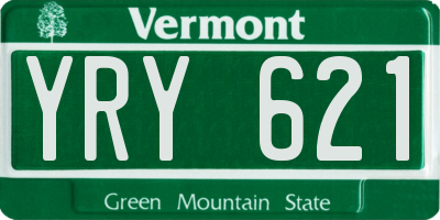 VT license plate YRY621
