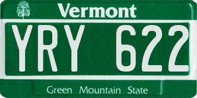VT license plate YRY622