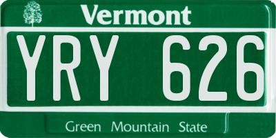 VT license plate YRY626