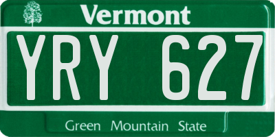 VT license plate YRY627
