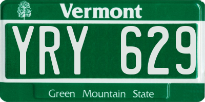 VT license plate YRY629