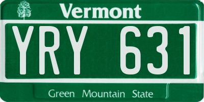 VT license plate YRY631