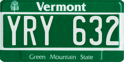 VT license plate YRY632