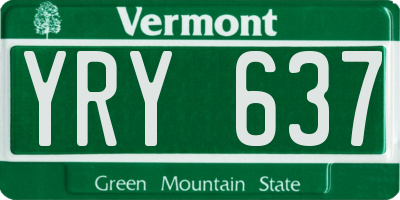 VT license plate YRY637