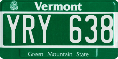 VT license plate YRY638