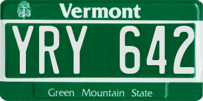 VT license plate YRY642