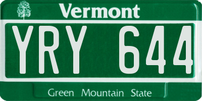 VT license plate YRY644