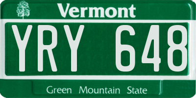 VT license plate YRY648
