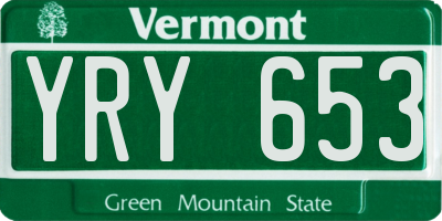 VT license plate YRY653