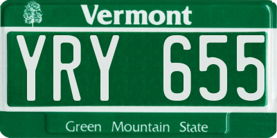 VT license plate YRY655