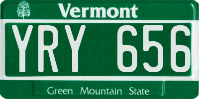 VT license plate YRY656