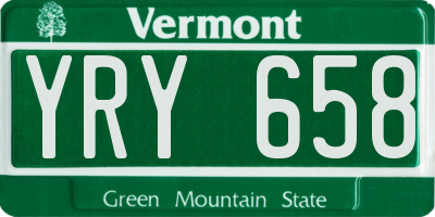 VT license plate YRY658