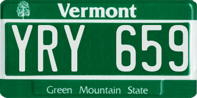 VT license plate YRY659
