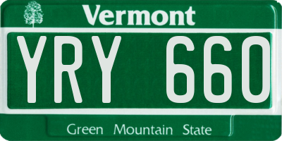VT license plate YRY660
