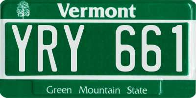 VT license plate YRY661