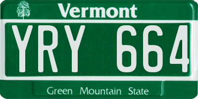 VT license plate YRY664