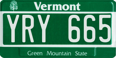 VT license plate YRY665