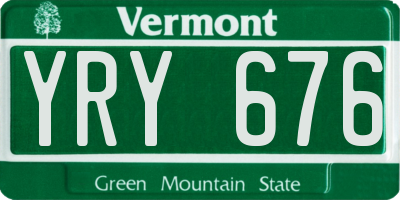 VT license plate YRY676