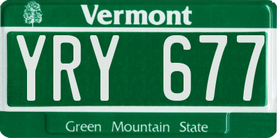 VT license plate YRY677