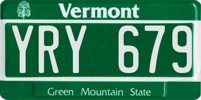 VT license plate YRY679