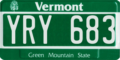 VT license plate YRY683