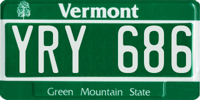 VT license plate YRY686