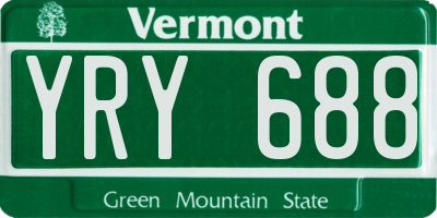 VT license plate YRY688