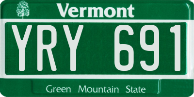 VT license plate YRY691