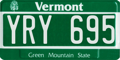 VT license plate YRY695