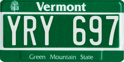 VT license plate YRY697