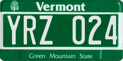 VT license plate YRZ024