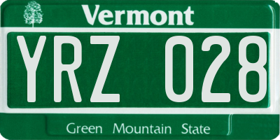 VT license plate YRZ028