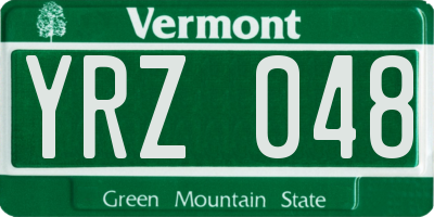 VT license plate YRZ048