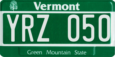 VT license plate YRZ050