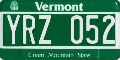 VT license plate YRZ052