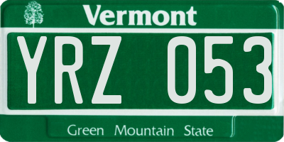VT license plate YRZ053