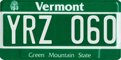 VT license plate YRZ060