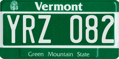 VT license plate YRZ082