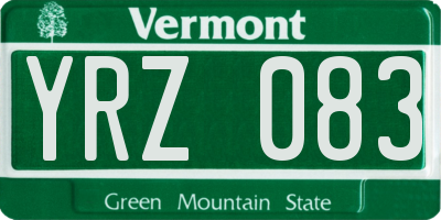 VT license plate YRZ083