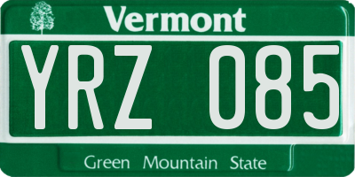 VT license plate YRZ085