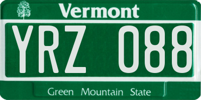 VT license plate YRZ088