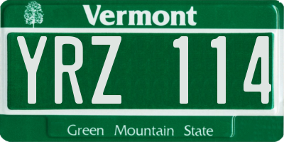 VT license plate YRZ114