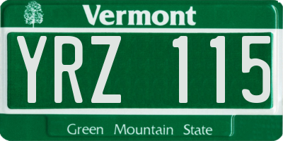 VT license plate YRZ115