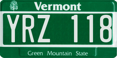 VT license plate YRZ118