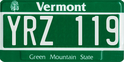 VT license plate YRZ119