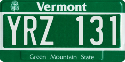 VT license plate YRZ131