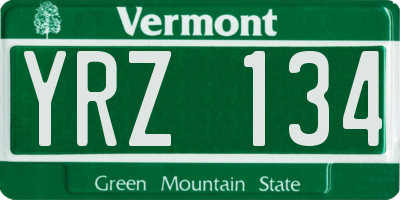 VT license plate YRZ134